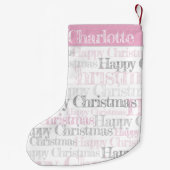 Gepersonaliseerde retro stencil Kerstkous Kleine Kerstsok (Achterkant)