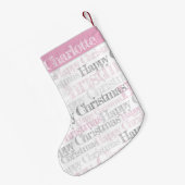 Gepersonaliseerde retro stencil Kerstkous Kleine Kerstsok (Achterkant (Hangend))
