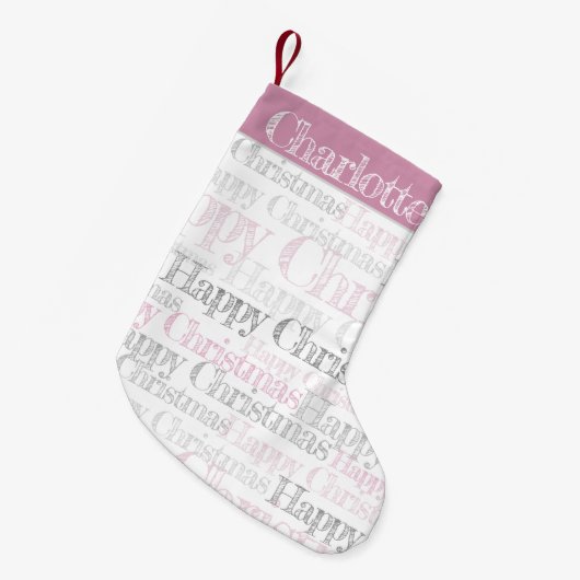 Gepersonaliseerde retro stencil Kerstkous Kleine Kerstsok (Voorkant (Hangend))
