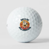 Gepersonaliseerde Retro stijl"Golf is mijn pensioe Golfballen (Voorkant)