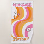 Gepersonaliseerde Retro Strandlaken met Naam - Cus (Voorkant)