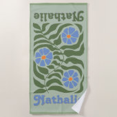 Gepersonaliseerde Retro Strandlaken met Naam - Gro (Voorkant)