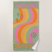 Gepersonaliseerde Retro Strandlaken met Naam - Gro (Voorkant)