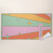 Gepersonaliseerde Retro Strandlaken met Naam - Gro (Voorkant)