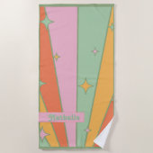 Gepersonaliseerde Retro Strandlaken met Naam - Gro (Voorkant)