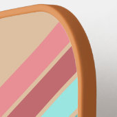 Gepersonaliseerde Retro Stripe Pickleball Paddle (Links Detail)