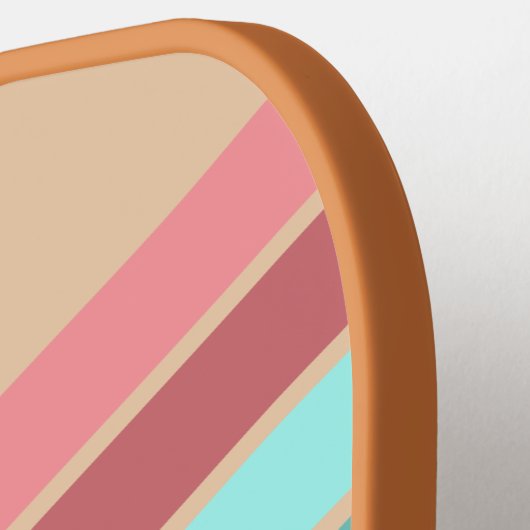 Gepersonaliseerde Retro Stripe Pickleball Paddle (Links Detail)