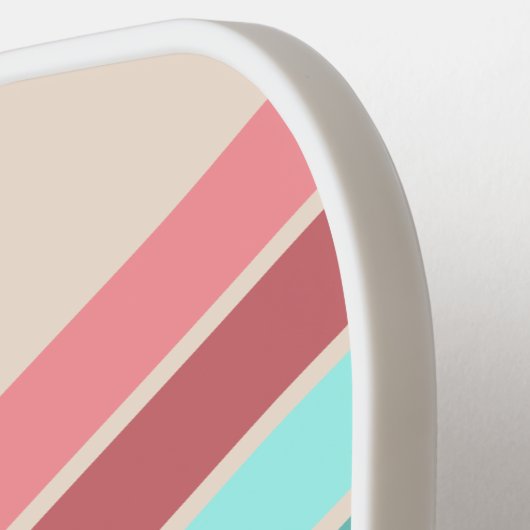 Gepersonaliseerde Retro Stripe Pickleball Paddle (Links Detail)