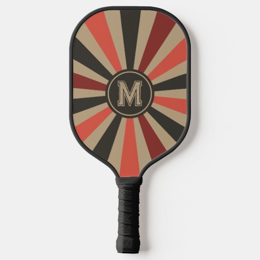 Gepersonaliseerde Retro Sunburst - Route 66 Kleur Pickleball Paddle (Achterkant)