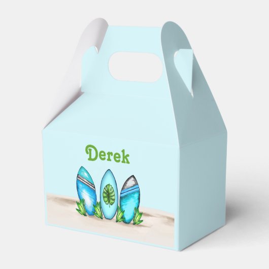 Gepersonaliseerde Retro Surfboards Bedankdoosjes (Voorkant Zijde)