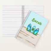 Gepersonaliseerde Retro Surfboards Notitieboek (Binnen)