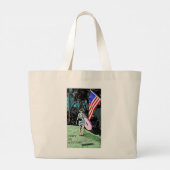 Gepersonaliseerde Retro Travel Poster Grote Tote Bag (Achterkant)