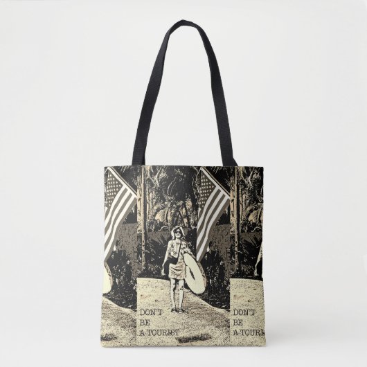 Gepersonaliseerde Retro Travel Poster Tote Bag (Voorkant)
