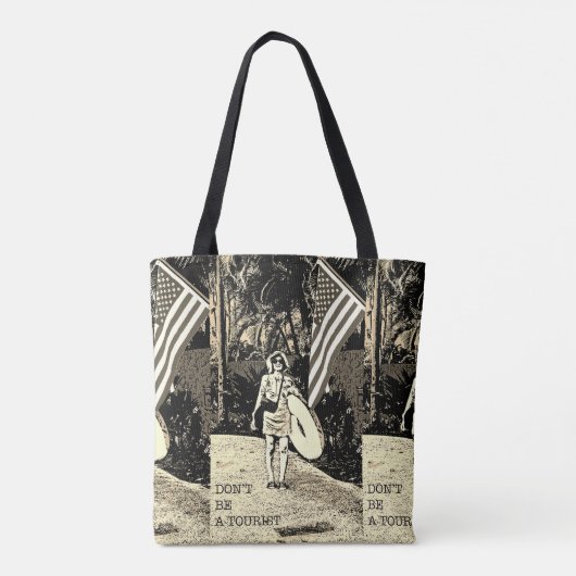 Gepersonaliseerde Retro Travel Poster Tote Bag (Achterkant)