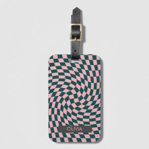Gepersonaliseerde Retro Verkeerde Groene Roze Geco Bagagelabel