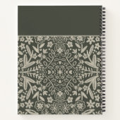 Gepersonaliseerde Retro Vibe Green Leaves Journal Notitieboek (Achterkant)