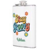 Gepersonaliseerde retro vinyl verpakte fles heupfles (Links)