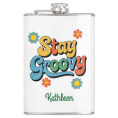 Gepersonaliseerde retro vinyl verpakte fles heupfles (Voorkant)