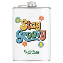 Gepersonaliseerde retro vinyl verpakte fles heupfles