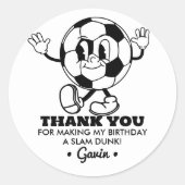 Gepersonaliseerde Retro Voetbal Verjaardagsfeest D Ronde Sticker (Voorkant)
