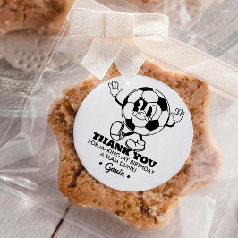 Gepersonaliseerde Retro Voetbal Verjaardagsfeest D Ronde Sticker