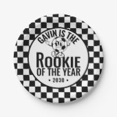 Gepersonaliseerde Retro  Voetbal Verjaardagsfeest Papieren Bordje (Voorkant)