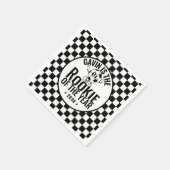 Gepersonaliseerde Retro  Voetbal Verjaardagsfeest Servet (Hoek)