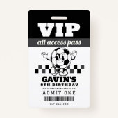 Gepersonaliseerde Retro Voetbal Verjaardagsfeest V Badge (Voorkant)