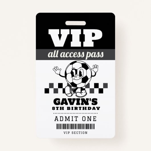 Gepersonaliseerde Retro Voetbal Verjaardagsfeest V Badge (Voorkant)