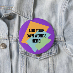 Gepersonaliseerde retro vormen ronde button 4,0 cm