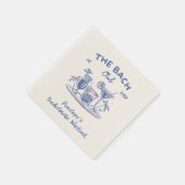 Gepersonaliseerde retro vrijgezellenfeest servette servet (Hoek)