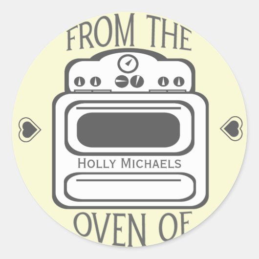 Gepersonaliseerde retro witte oven Sticker (Voorkant)