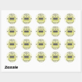 Gepersonaliseerde Retro Yellow Oven Sticker (Vel)