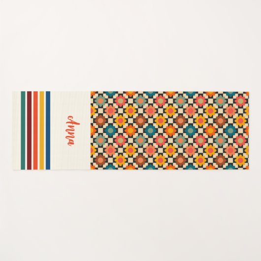 Gepersonaliseerde Retro Yoga Mat (Voorkant (horizontaal))
