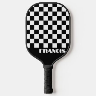Gepersonaliseerde Retro Zwart & Wit Pickleball Pad Paddle