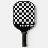 Gepersonaliseerde Retro Zwart & Wit Pickleball Pad Pickleball Paddle (Voorkant)