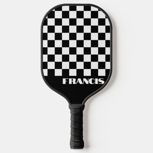 Gepersonaliseerde Retro Zwart & Wit Pickleball Pad Pickleball Paddle (Voorkant)