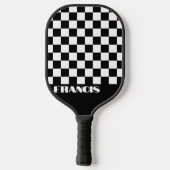 Gepersonaliseerde Retro Zwart & Wit Pickleball Pad Pickleball Paddle (Achterkant)