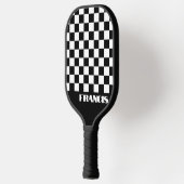 Gepersonaliseerde Retro Zwart & Wit Pickleball Pad Pickleball Paddle (Links)