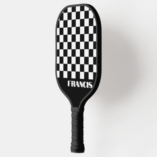 Gepersonaliseerde Retro Zwart & Wit Pickleball Pad Pickleball Paddle (Links)