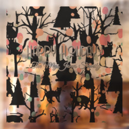 Gepersonaliseerde RetroMinimalistische BlackCats & Raamsticker