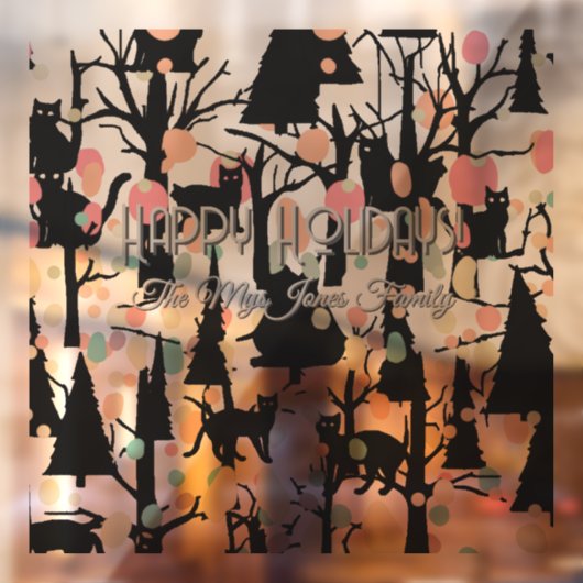 Gepersonaliseerde RetroMinimalistische BlackCats & Raamsticker (Vel 2)