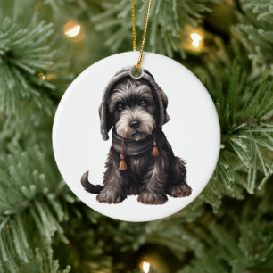 Gepersonaliseerde reuzenschnauzer hond keramisch ornament