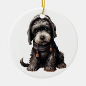 Gepersonaliseerde reuzenschnauzer hond keramisch ornament (Voorkant)