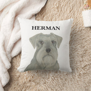 Gepersonaliseerde Reversible Grey Zilveren Schnauz Kussen