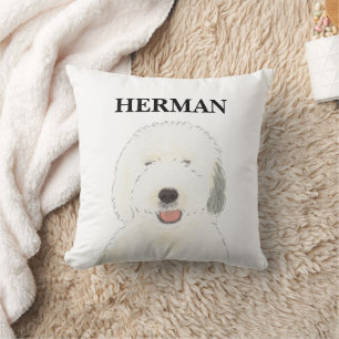 Gepersonaliseerde Reversible Old English Sheepdog Kussen