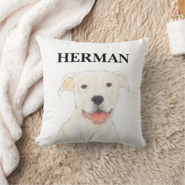 Gepersonaliseerde Reversible White Pitbull Staffy  Kussen