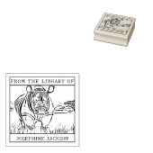 Gepersonaliseerde Rhinoceros Bookplate Rubberstempel (Gestempeld)