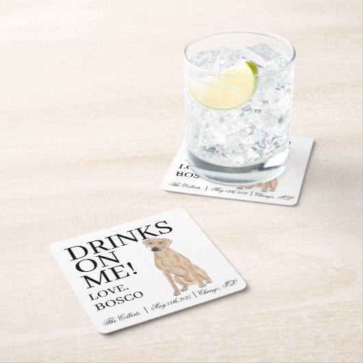 Gepersonaliseerde Rhodesian Ridgeback Hond bruilof Kartonnen Onderzetters (Insitu)