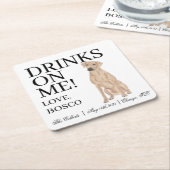 Gepersonaliseerde Rhodesian Ridgeback Hond bruilof Kartonnen Onderzetters (Schuin)